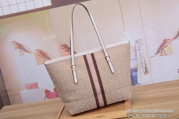 COACH蔻馳 F39043 新款購物袋 經典帆布C字logo 四季百搭款  Chz1520